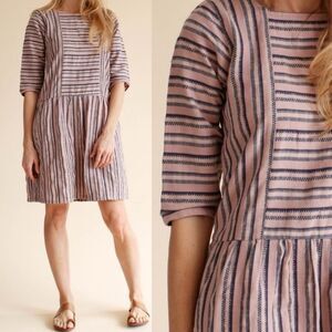 ACE & JIG Size S Flicker Dress in Hawthorne Textile Pink Blue Striped Cotton
